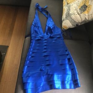 BCBG blue halter dress